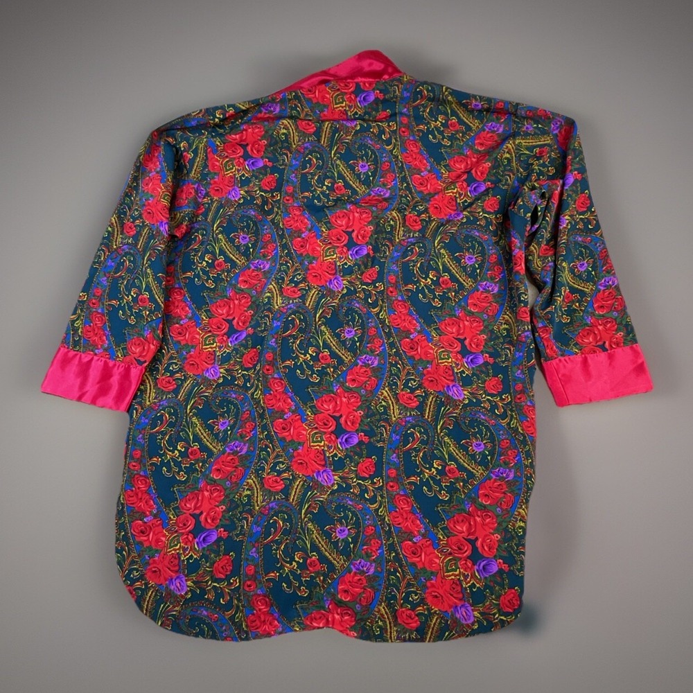 Victorias Secret Robe Womens M Gold Label Floral Satin Double Breasted Vintage - Picture 4 of 11